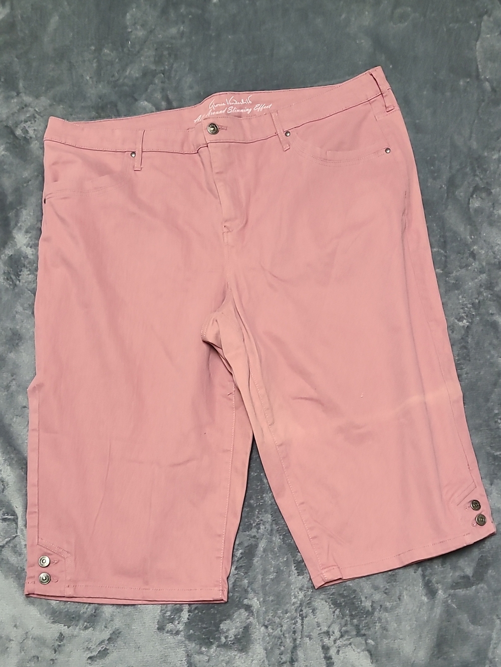 Liz Claiborne Dusty Pink Bermuda Shorts with Button Hem